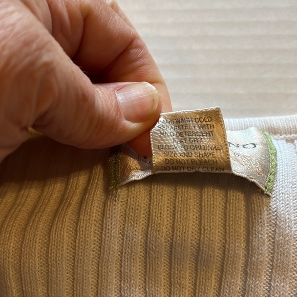 Capistrano essentials-22/24-white/pink/gray short sleeve ribbed pullover sweater - Picture 5 of 8